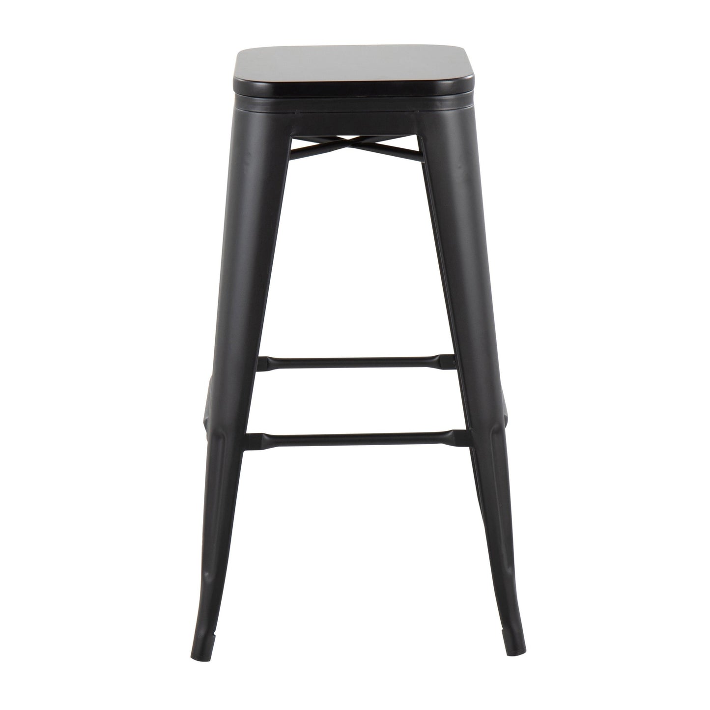 Oregon Contemporary Barstool in Black Steel and Black Wood By LumiSource - Set of 2 | Bar Stools | Modishstore - 6