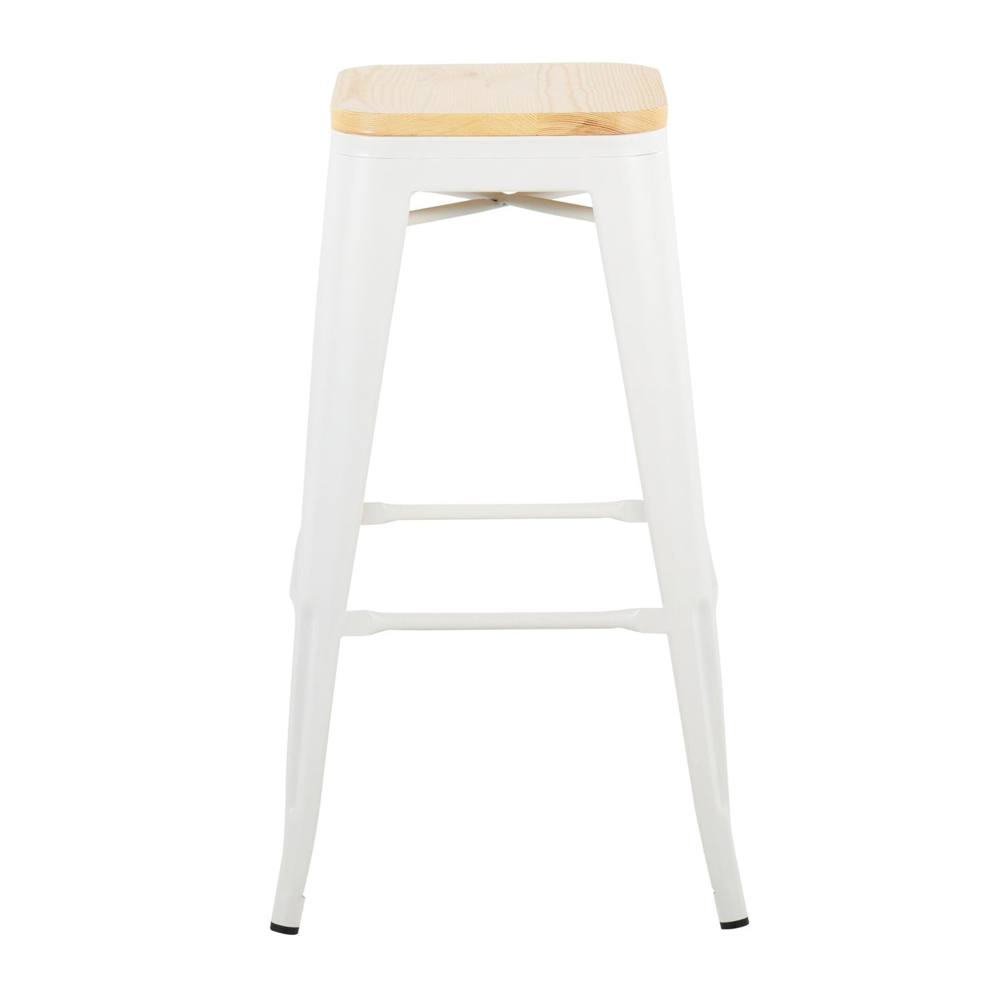 Oregon Contemporary Barstool in Black Steel and Natural Wood By LumiSource - Set of 2 | Bar Stools | Modishstore - 10