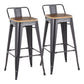 LumiSource Oregon Low Back Barstool - Set of 2 | Modishstore | Bar Stools