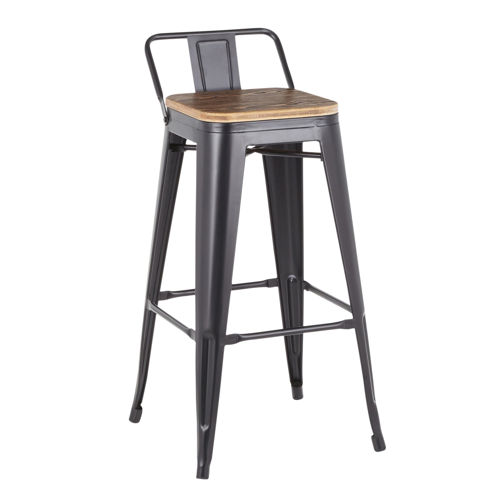 LumiSource Oregon Low Back Barstool - Set of 2-8
