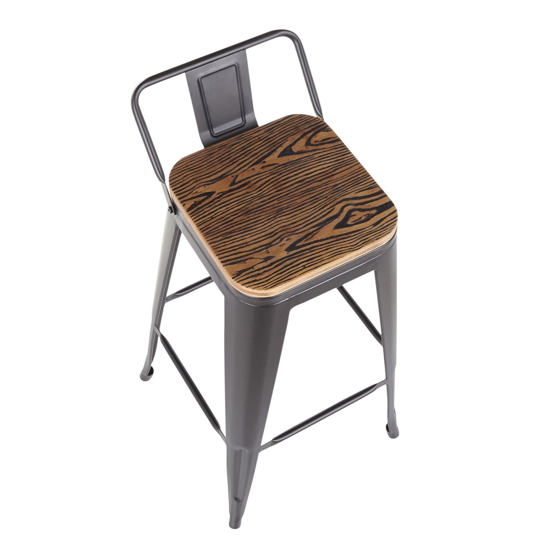LumiSource Oregon Low Back Barstool - Set of 2-2