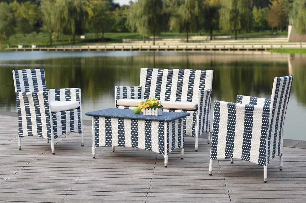 Safavieh Figueroa 4 Pc Outdoor Set | Outdoor Sofas, Loveseats & Sectionals | Modishstore - 10