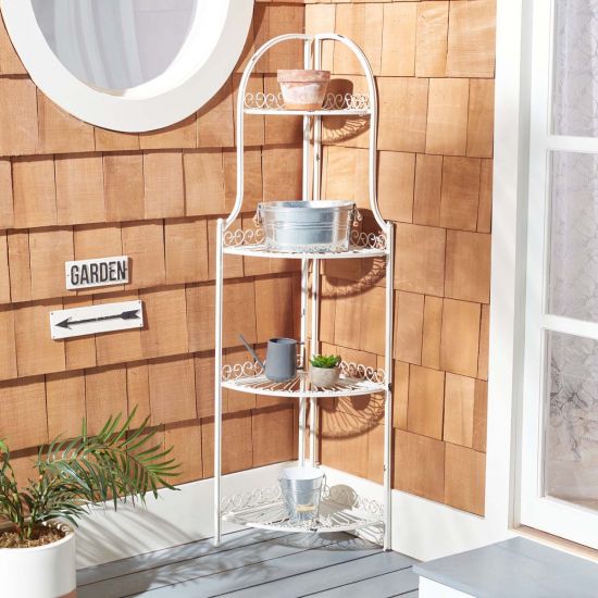 Safavieh Abarrane Wrought Iron 4 Tier Outdoor Corner Shelf | Shelves & Shelving Units |  Modishstore  - 8