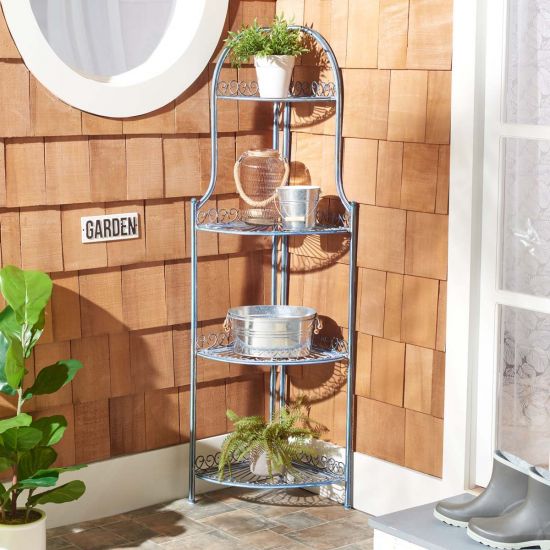 Safavieh Abarrane Wrought Iron 4 Tier Outdoor Corner Shelf | Shelves & Shelving Units |  Modishstore  - 12