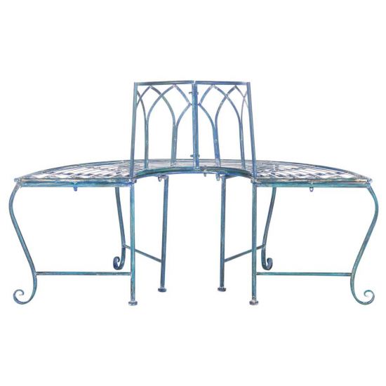 Safavieh Abia Wrought Iron 50-Inch W Outdoor Tree Bench | Outdoor Stools & Benches |  Modishstore  - 9