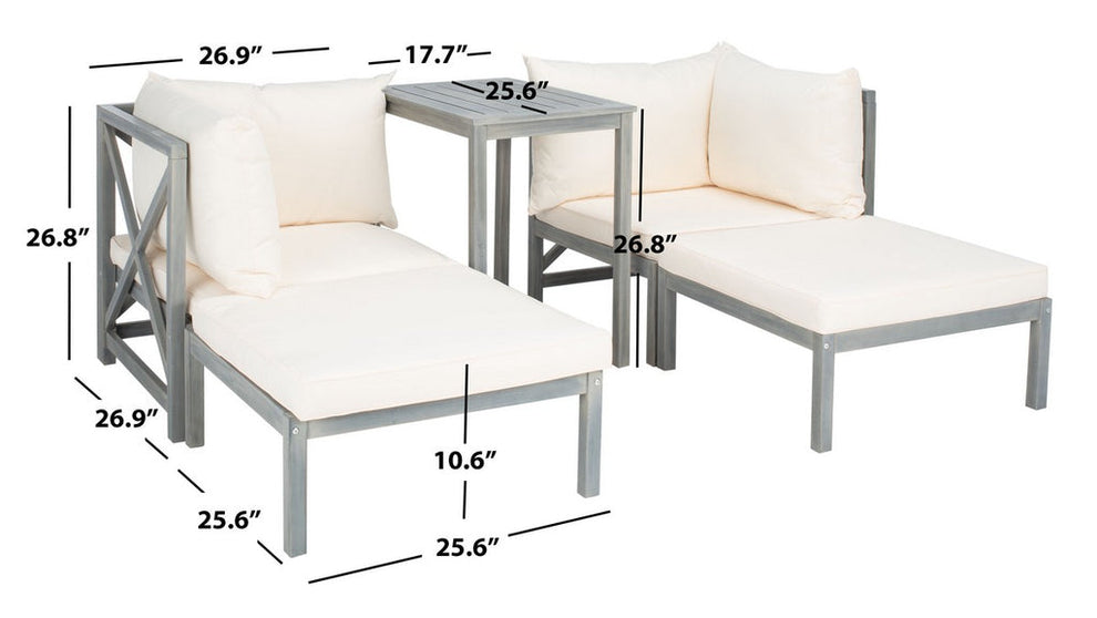 Safavieh Ronson 5 Pc Sectional Set | Outdoor Patio |  Modishstore  - 9