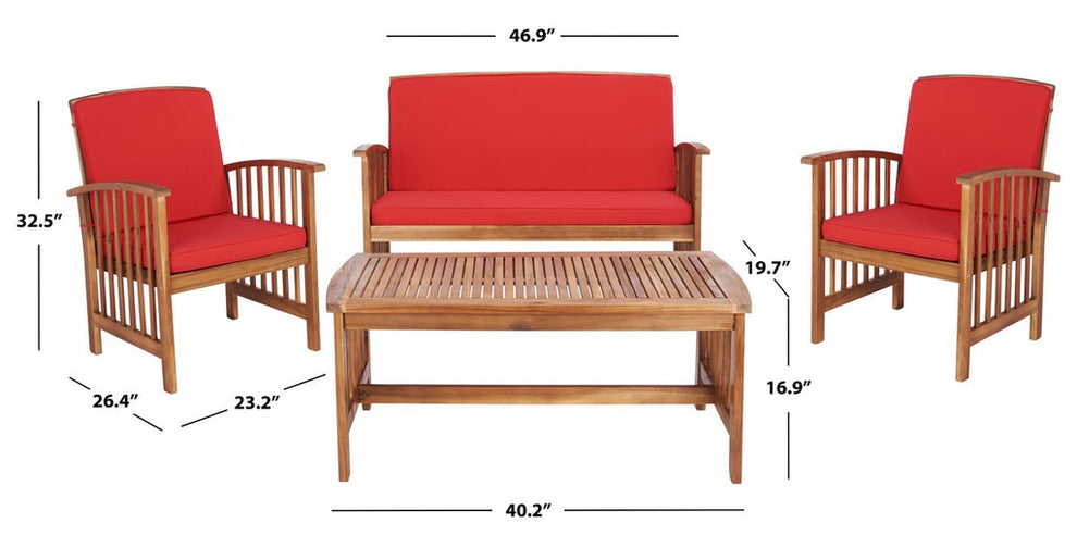 Safavieh Rocklin 4 Pc Outdoor Set | Outdoor Sofas, Loveseats & Sectionals |  Modishstore  - 31