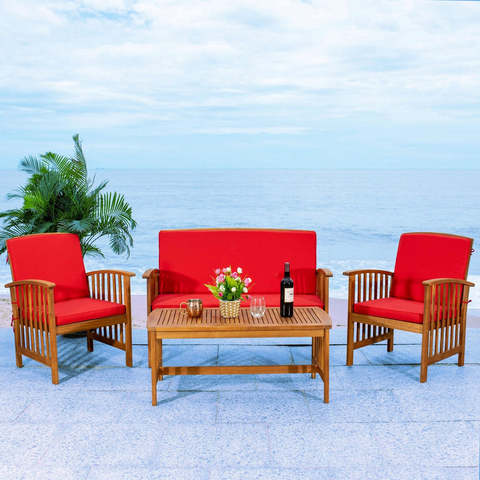 Safavieh Rocklin 4 Pc Outdoor Set | Outdoor Sofas, Loveseats & Sectionals |  Modishstore  - 24