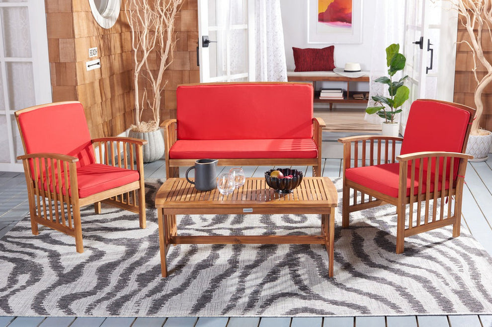 Safavieh Rocklin 4 Pc Outdoor Set | Outdoor Sofas, Loveseats & Sectionals |  Modishstore  - 33