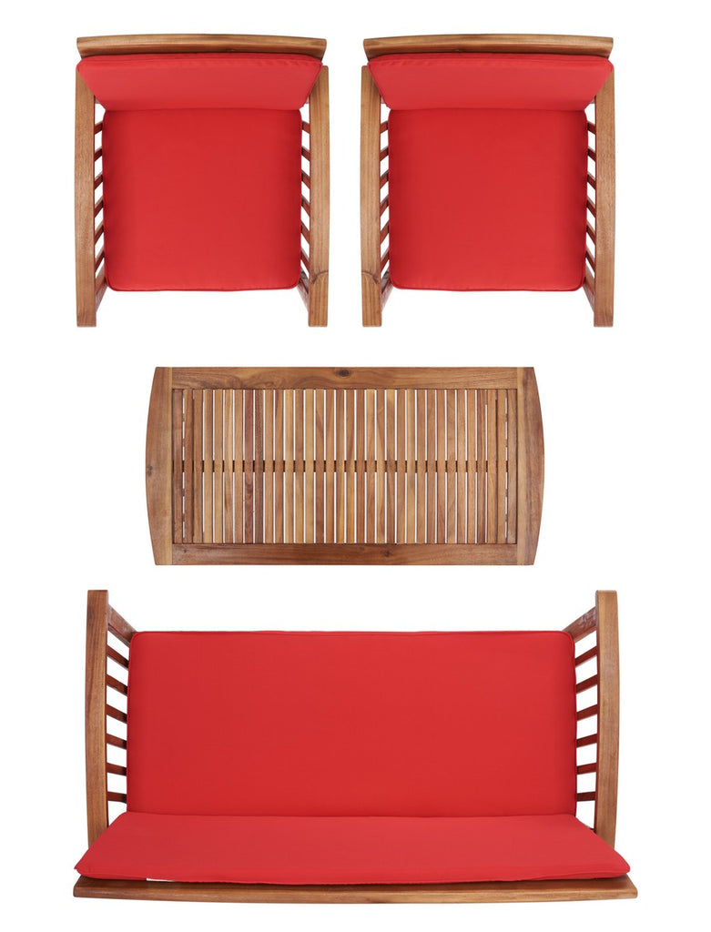 Safavieh Rocklin 4 Pc Outdoor Set | Outdoor Sofas, Loveseats & Sectionals |  Modishstore  - 26
