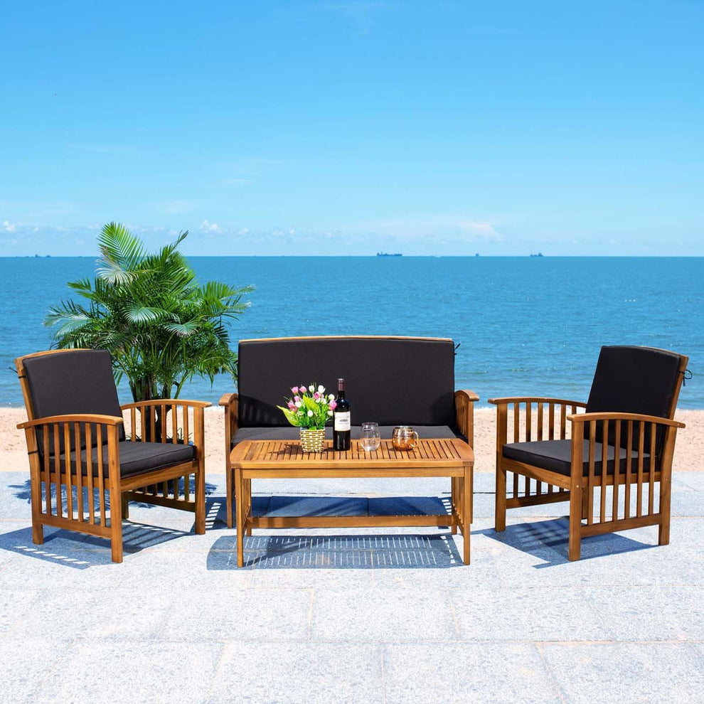 Safavieh Rocklin 4 Pc Outdoor Set | Outdoor Sofas, Loveseats & Sectionals |  Modishstore  - 34