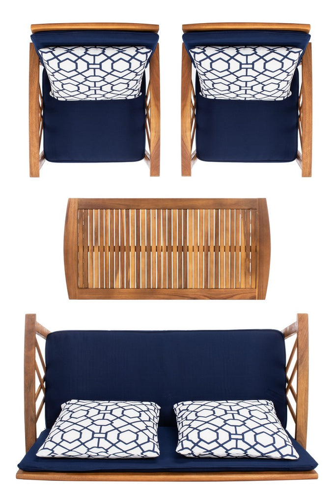 Safavieh Fontana 4 Pc Outdoor Set | Outdoor Sofas, Loveseats & Sectionals |  Modishstore  - 4