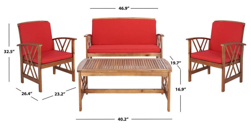 Safavieh Fontana 4 Pc Outdoor Set | Outdoor Sofas, Loveseats & Sectionals |  Modishstore  - 30