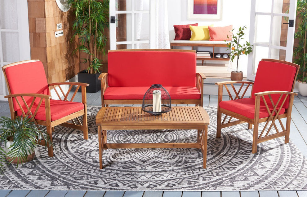 Safavieh Fontana 4 Pc Outdoor Set | Outdoor Sofas, Loveseats & Sectionals |  Modishstore  - 22