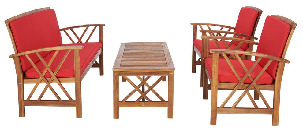 Safavieh Fontana 4 Pc Outdoor Set | Outdoor Sofas, Loveseats & Sectionals |  Modishstore  - 31