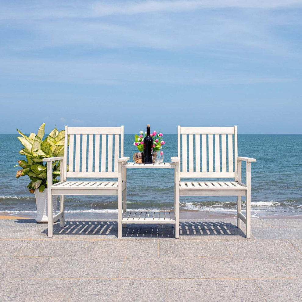 Safavieh Brea Twin Seat Bench | Outdoor Stools & Benches |  Modishstore 