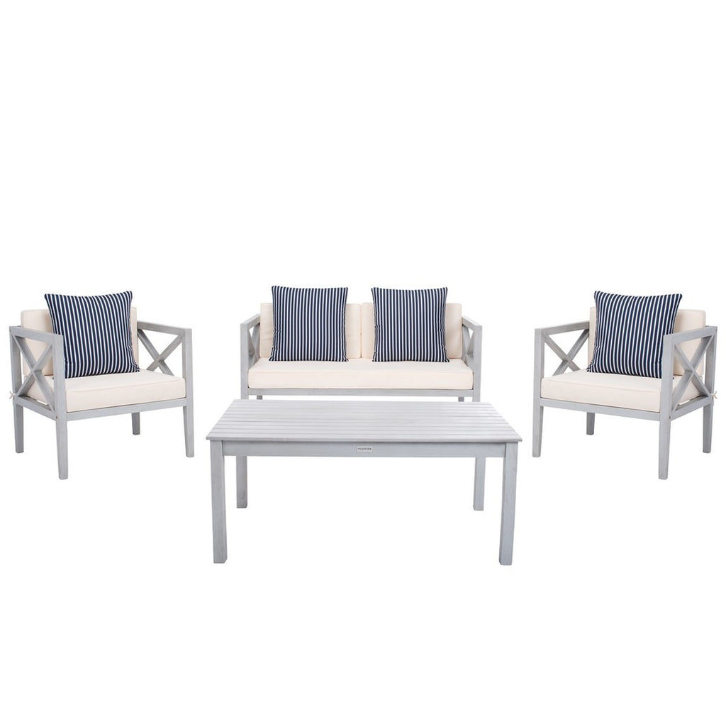 Safavieh Nunzio 4 Pc Outdoor Set With Accent Pillows | Outdoor Sofas, Loveseats & Sectionals |  Modishstore  - 22