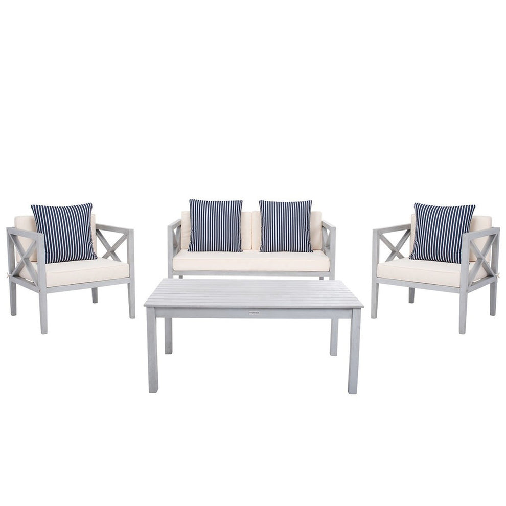 Safavieh Nunzio 4 Pc Outdoor Set With Accent Pillows | Outdoor Sofas, Loveseats & Sectionals | Modishstore - 22