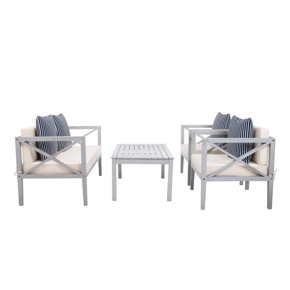Safavieh Nunzio 4 Pc Outdoor Set With Accent Pillows | Outdoor Sofas, Loveseats & Sectionals | Modishstore - 23