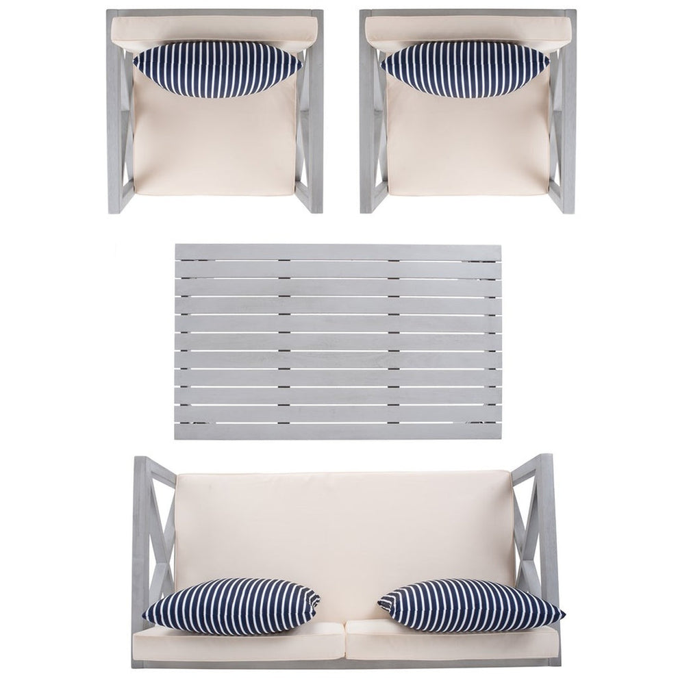 Safavieh Nunzio 4 Pc Outdoor Set With Accent Pillows | Outdoor Sofas, Loveseats & Sectionals | Modishstore - 24