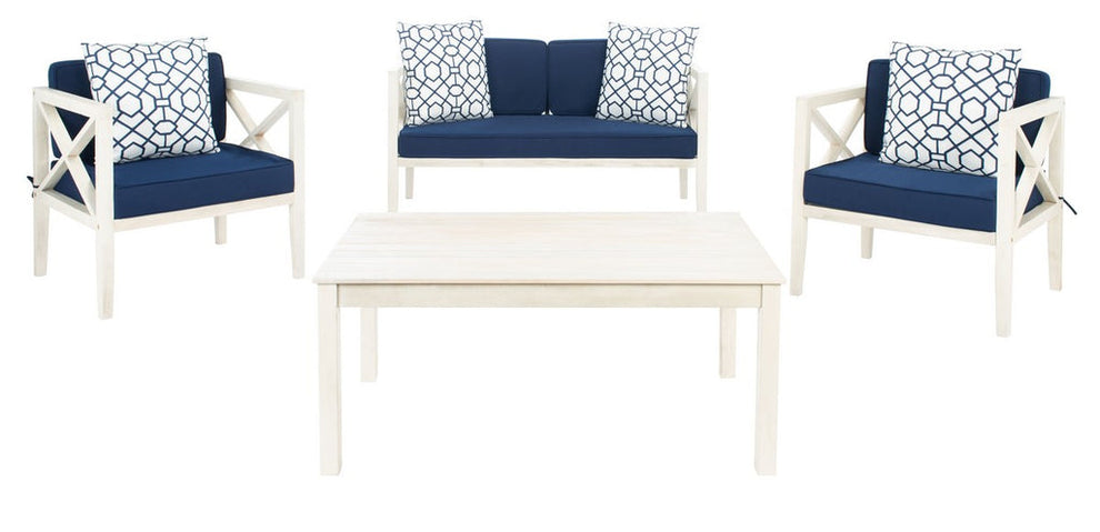 Safavieh Nunzio 4 Piece Set | Outdoor Sofas, Loveseats & Sectionals |  Modishstore  - 2