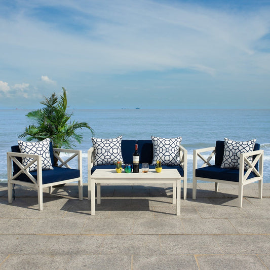 Safavieh Nunzio 4 Piece Set | Outdoor Sofas, Loveseats & Sectionals |  Modishstore 