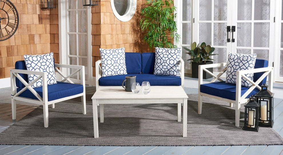 Safavieh Nunzio 4 Piece Set | Outdoor Sofas, Loveseats & Sectionals |  Modishstore  - 9
