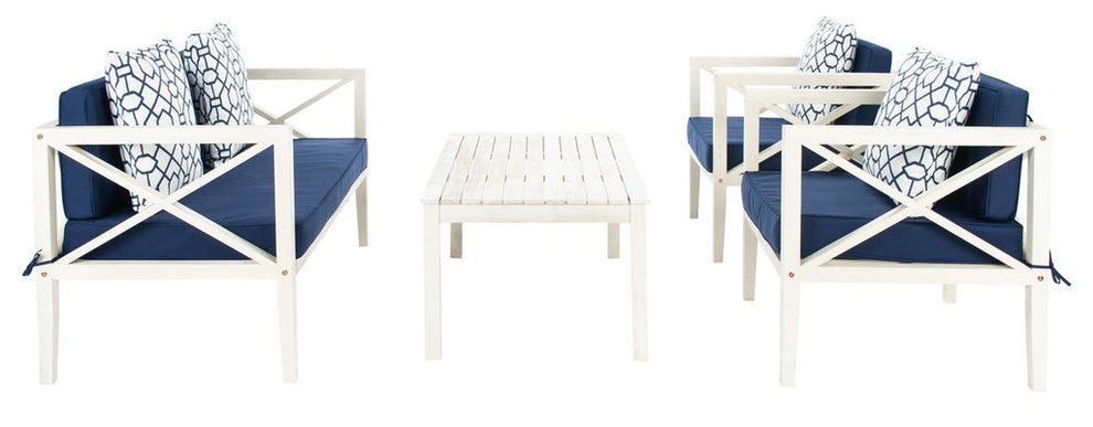 Safavieh Nunzio 4 Piece Set | Outdoor Sofas, Loveseats & Sectionals |  Modishstore  - 8