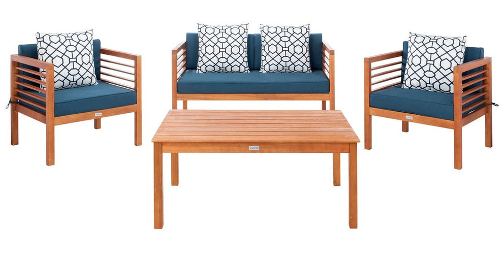 Safavieh Alda 4 Pc Outdoor Set With Accent Pillows | Outdoor Sofas, Loveseats & Sectionals | Modishstore - 16