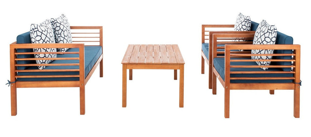 Safavieh Alda 4 Pc Outdoor Set With Accent Pillows | Outdoor Sofas, Loveseats & Sectionals | Modishstore - 17