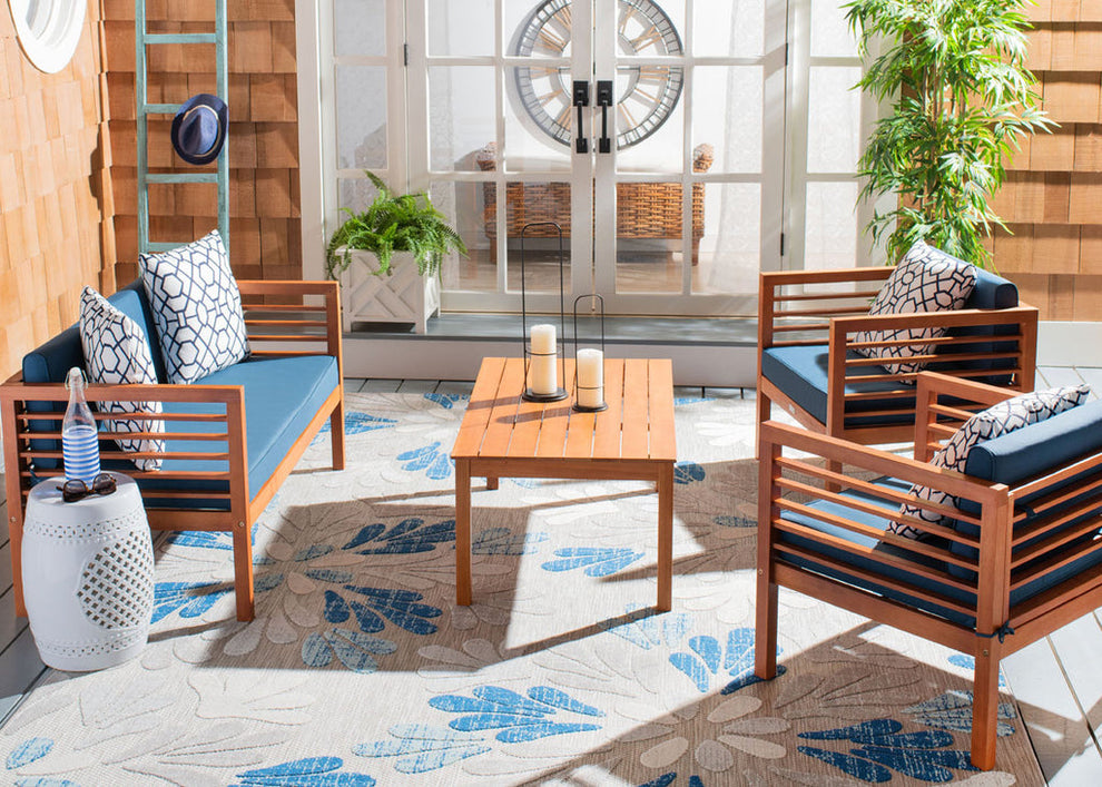 Safavieh Alda 4 Pc Outdoor Set With Accent Pillows | Outdoor Sofas, Loveseats & Sectionals | Modishstore - 18