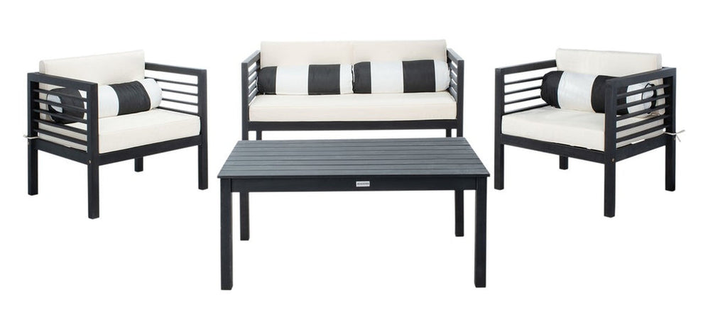 Safavieh Alda 4 Pc Outdoor Set With Accent Pillows | Outdoor Sofas, Loveseats & Sectionals | Modishstore - 21