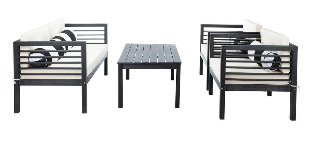 Safavieh Alda 4 Pc Outdoor Set With Accent Pillows | Outdoor Sofas, Loveseats & Sectionals | Modishstore - 22