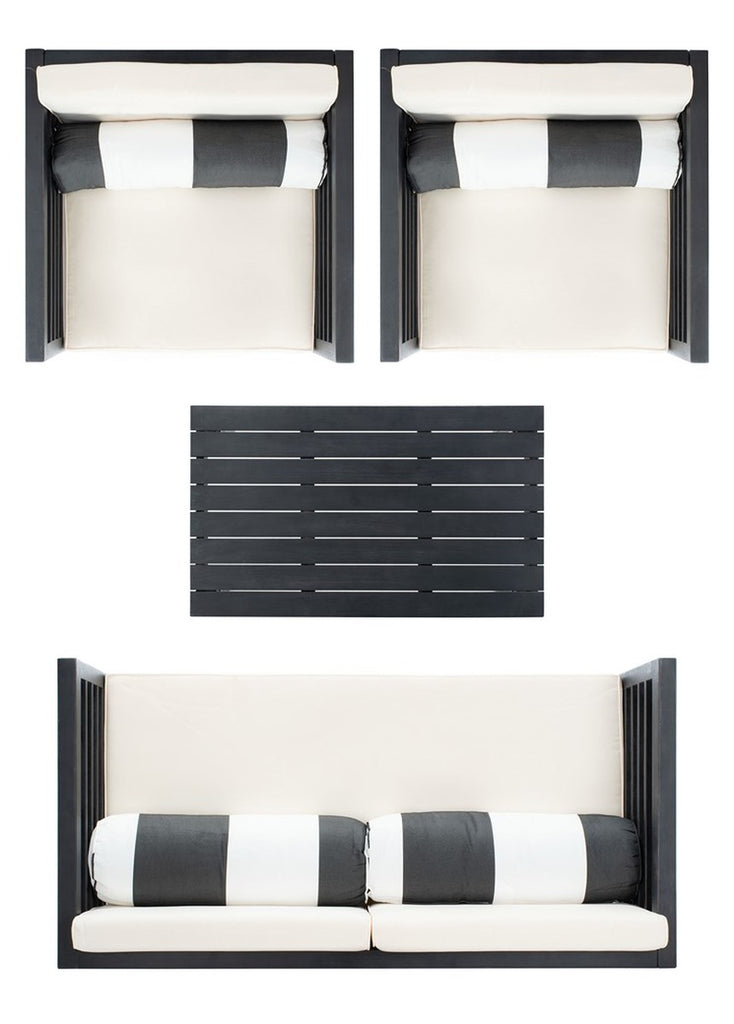Safavieh Alda 4 Pc Outdoor Set With Accent Pillows | Outdoor Sofas, Loveseats & Sectionals | Modishstore - 24