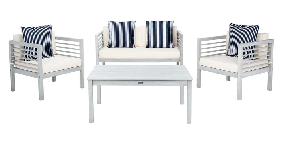 Safavieh Alda 4 Pc Outdoor Set With Accent Pillows | Outdoor Sofas, Loveseats & Sectionals | Modishstore - 26