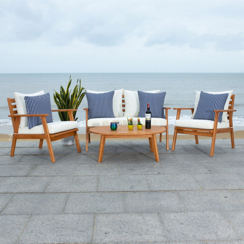 Safavieh Deacon 4 Pc Living Set | Outdoor Sofas, Loveseats & Sectionals |  Modishstore  - 3