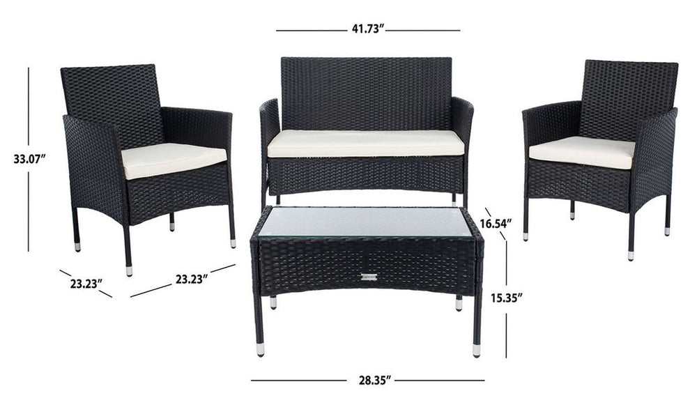 Safavieh Abdul 4Pc Living Set | Outdoor Sofas, Loveseats & Sectionals |  Modishstore  - 6