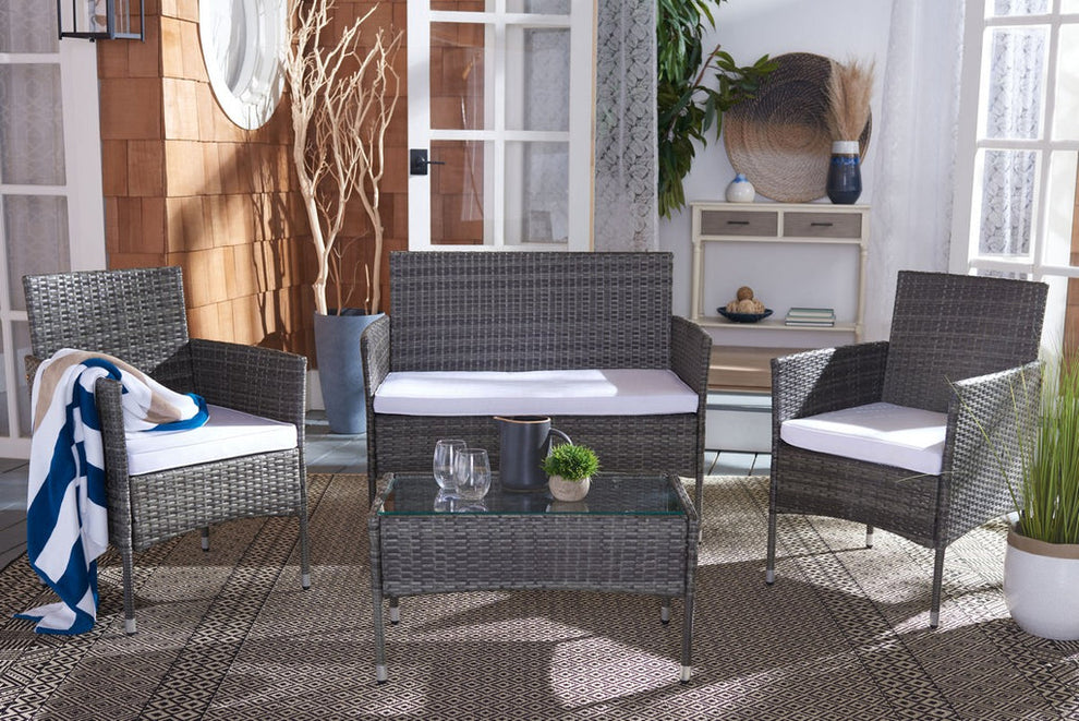 Safavieh Abdul 4Pc Living Set | Outdoor Sofas, Loveseats & Sectionals |  Modishstore  - 25