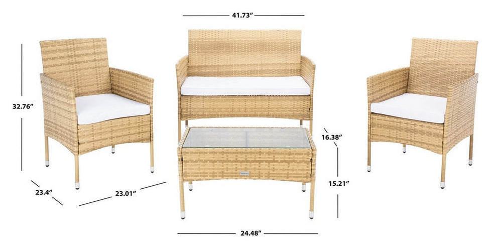 Safavieh Abdul 4Pc Living Set | Outdoor Sofas, Loveseats & Sectionals |  Modishstore  - 33