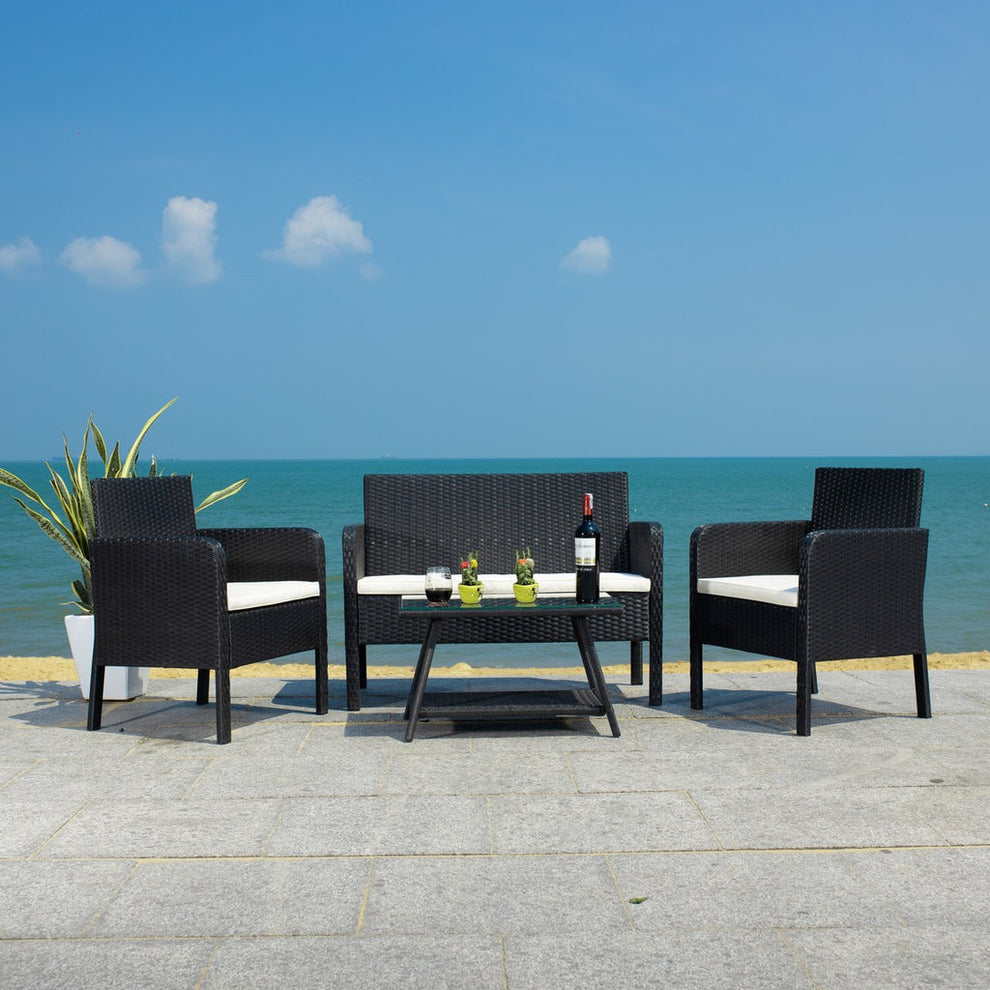 Safavieh Aboka 4Pc Living Set | Outdoor Sofas, Loveseats & Sectionals |  Modishstore 