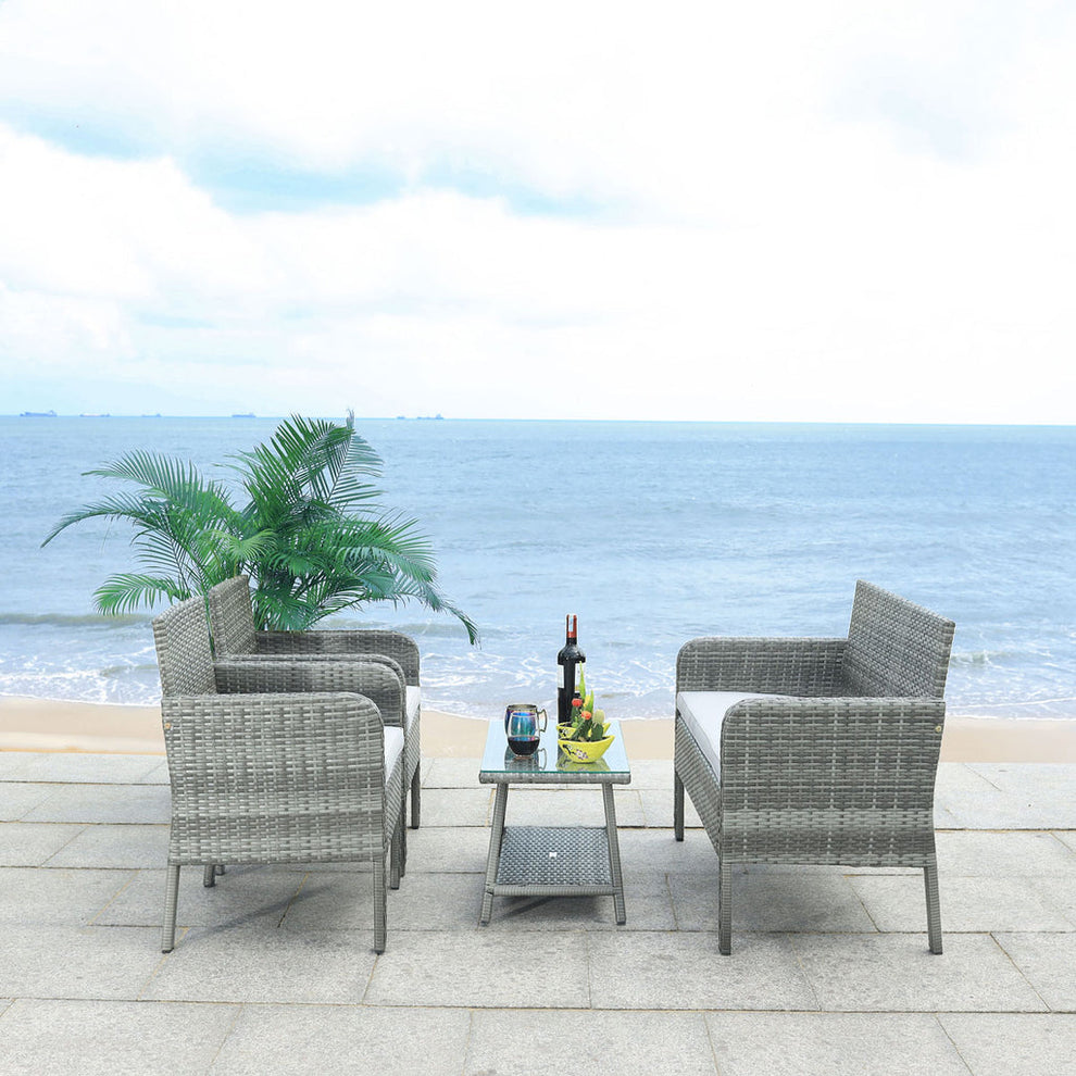 Safavieh Aboka 4Pc Living Set | Outdoor Sofas, Loveseats & Sectionals |  Modishstore  - 9