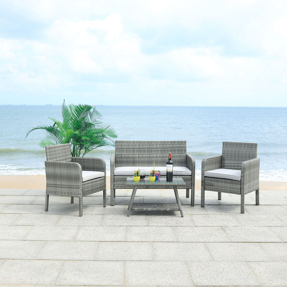 Safavieh Aboka 4Pc Living Set | Outdoor Sofas, Loveseats & Sectionals |  Modishstore  - 8