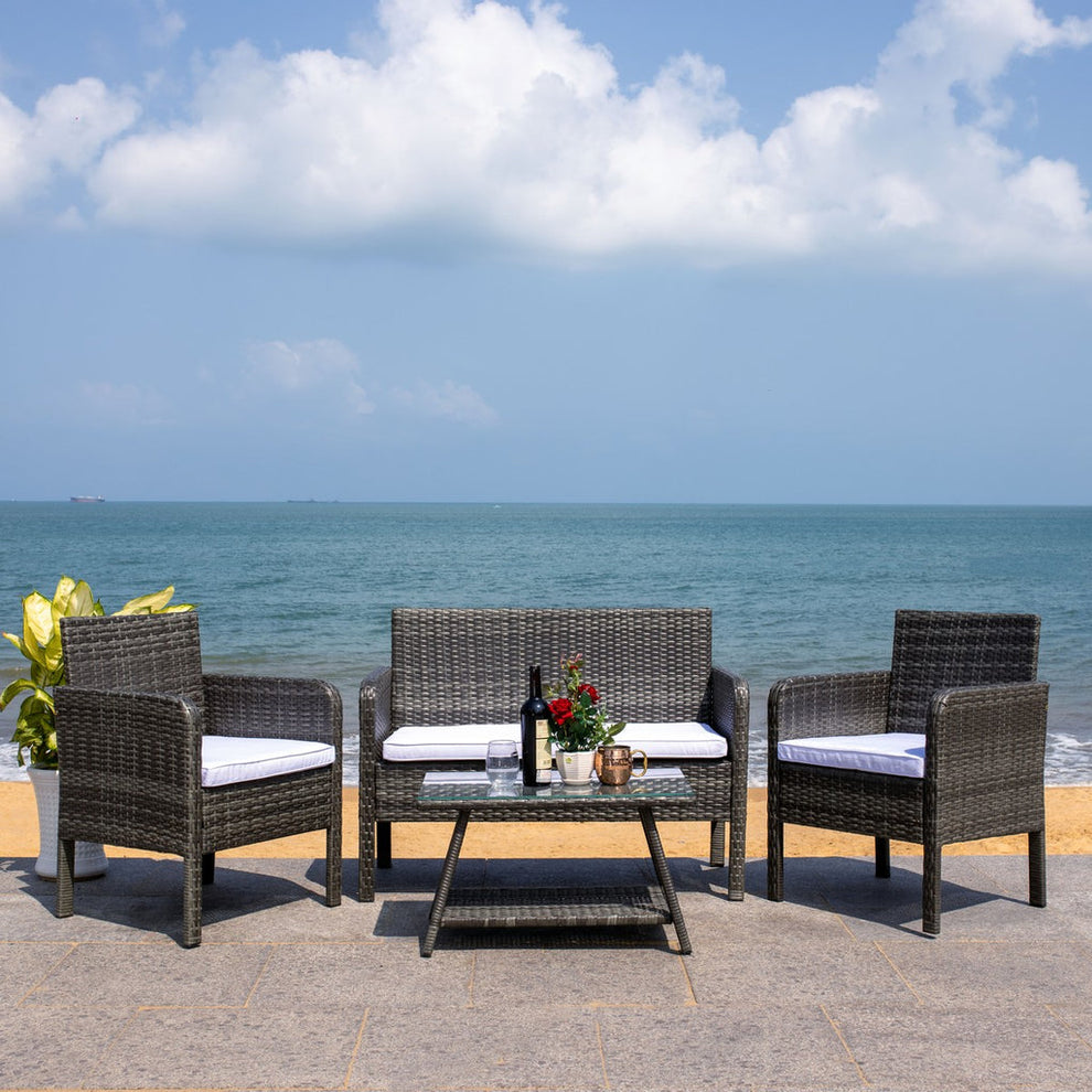 Safavieh Aboka 4Pc Living Set | Outdoor Sofas, Loveseats & Sectionals |  Modishstore  - 25