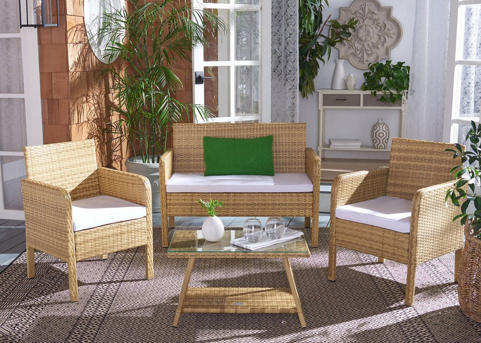 Safavieh Aboka 4Pc Living Set | Outdoor Sofas, Loveseats & Sectionals |  Modishstore  - 24