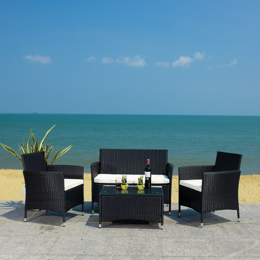 Safavieh Bandele 4Pc Living Set | Outdoor Sofas, Loveseats & Sectionals |  Modishstore 