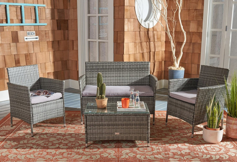 Safavieh Bandele 4Pc Living Set | Outdoor Sofas, Loveseats & Sectionals |  Modishstore  - 10