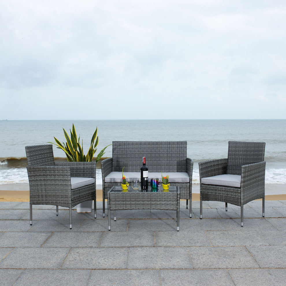 Safavieh Bandele 4Pc Living Set | Outdoor Sofas, Loveseats & Sectionals |  Modishstore  - 14