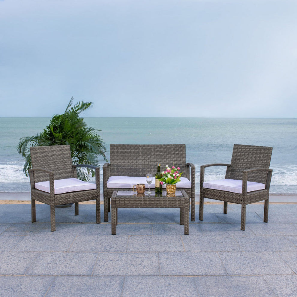 Safavieh Bassey 4Pc Living Set | Outdoor Sofas, Loveseats & Sectionals |  Modishstore  - 3