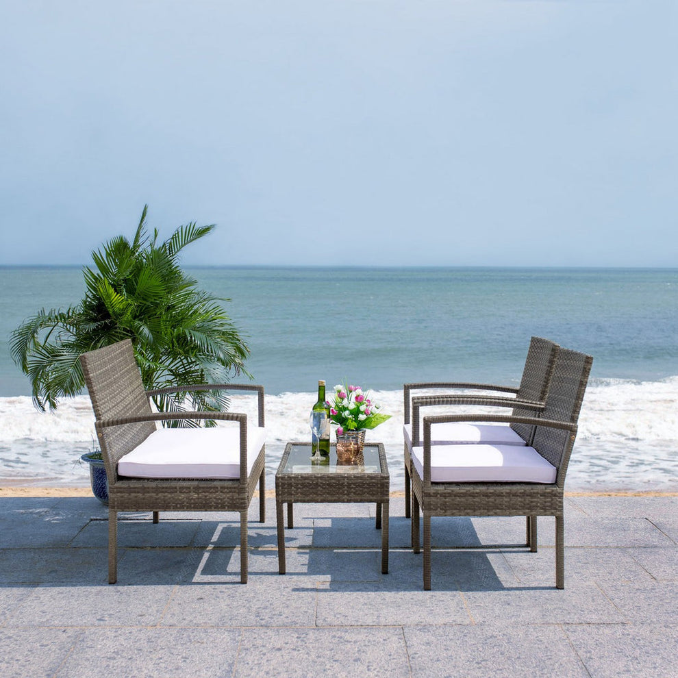 Safavieh Bassey 4Pc Living Set | Outdoor Sofas, Loveseats & Sectionals |  Modishstore 