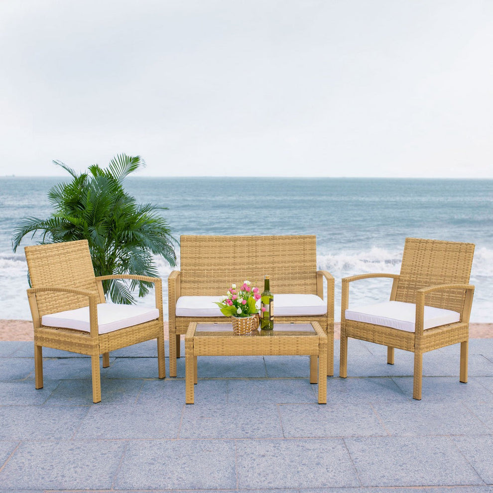 Safavieh Bassey 4Pc Living Set | Outdoor Sofas, Loveseats & Sectionals |  Modishstore  - 13